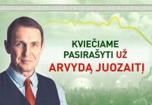 Kviečiame pasirašyti už Arvydą Juozaitį – Tautos Prezidentą!