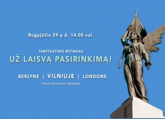 Vilniuje vyks tarptautinis mitingas „Už Laisvą Pasirinkimą!” Mitingas